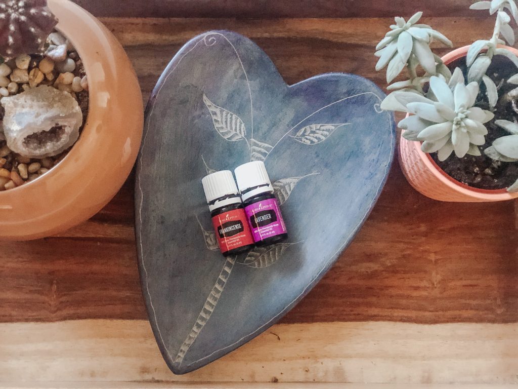 Frankincense and Lavender essential oils for skin support
