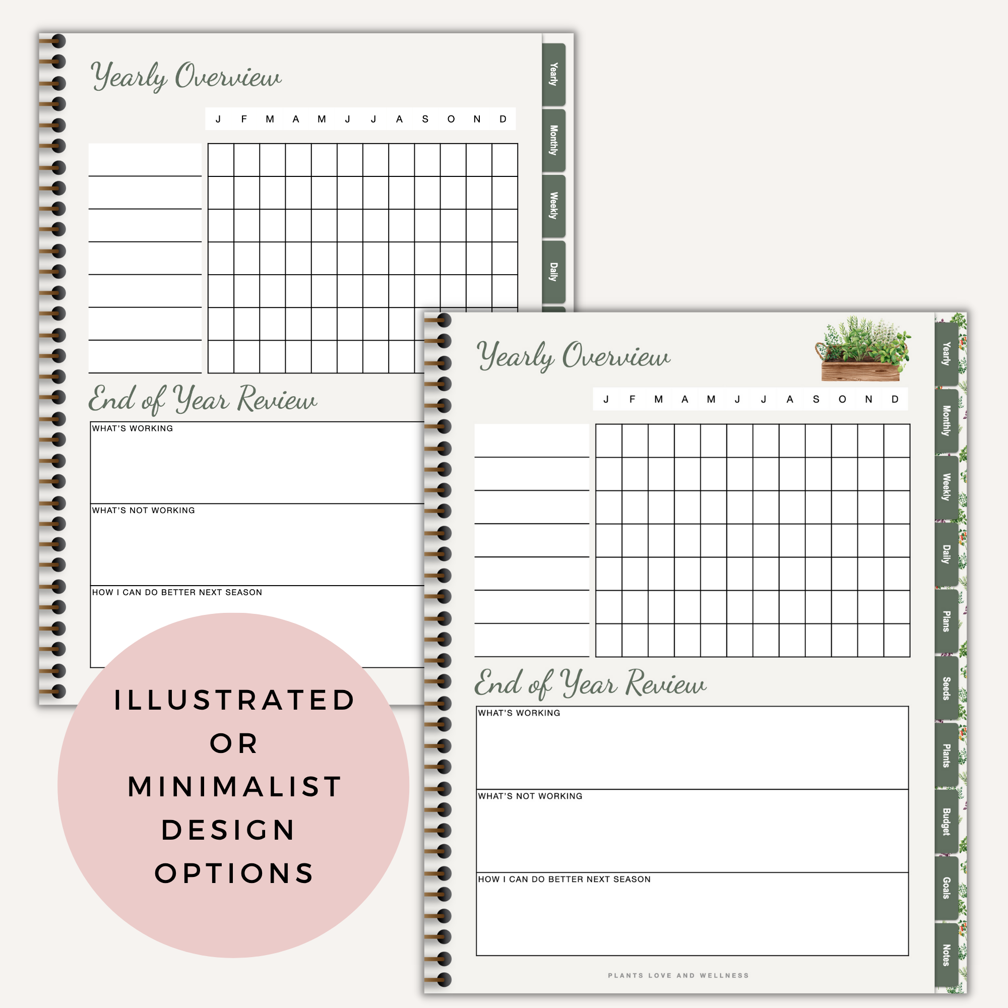 Digital Garden Planner – Illustrated & Minimalist Tablet Versions | Gardening Journal for GoodNotes & Notability - Image 2